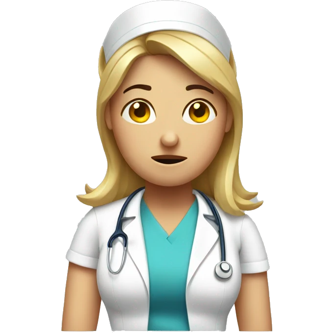 stressed unhappy nurse emoji