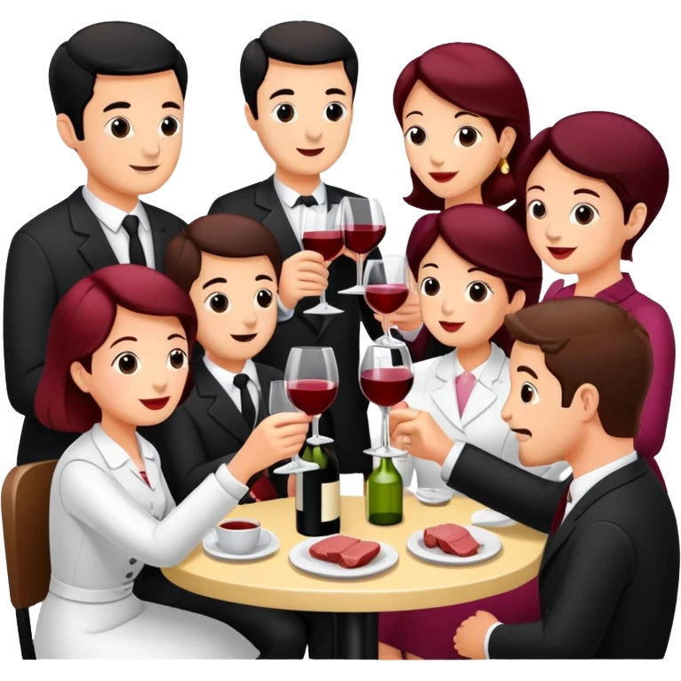small wine Party at a french SPAM meat cafe LANDSCAPE  emoji
