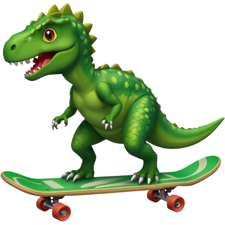 Dinosaur on a skateboard emoji