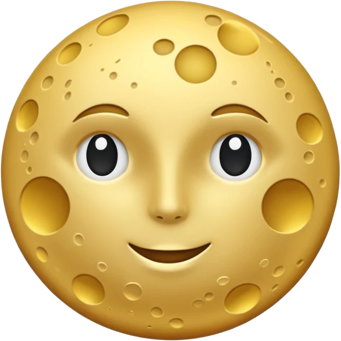 A gold flat colored moon emoji