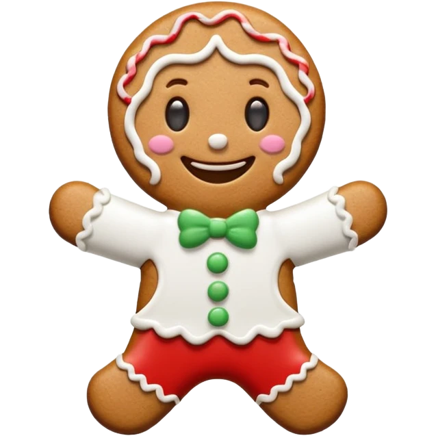 cute gingerbread cookie with white icing emoji