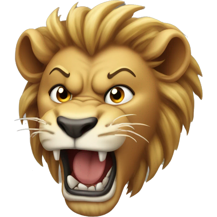 Angry lion roars wriggling his head emoji
