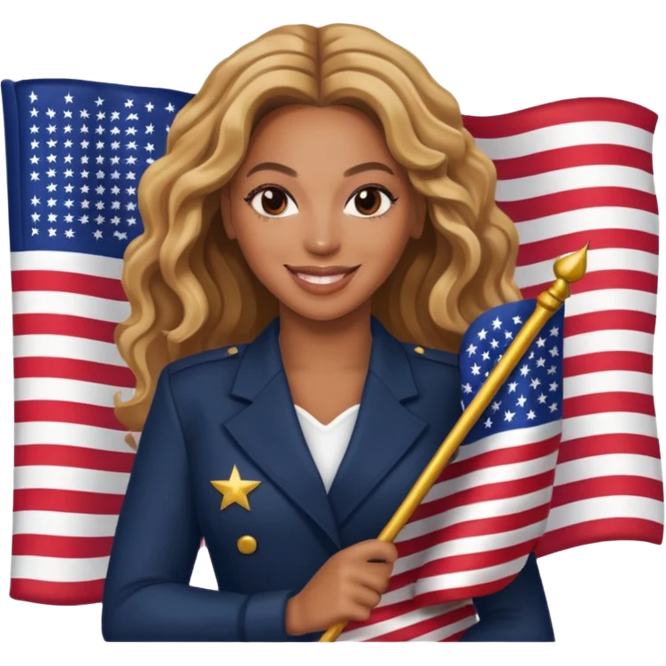 Beyonce with holding  american flag emoji