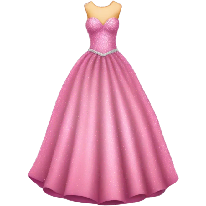 Pink ball gown with glitter emoji