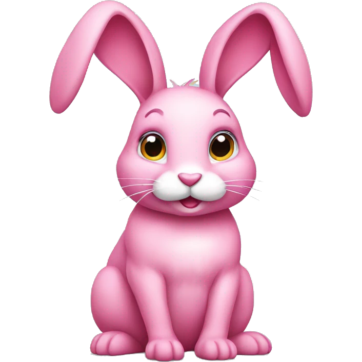 pink rabbit sitting  emoji