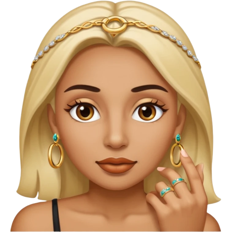 A woman with a RING on the eyebrow and ring on the lower lip. emoji