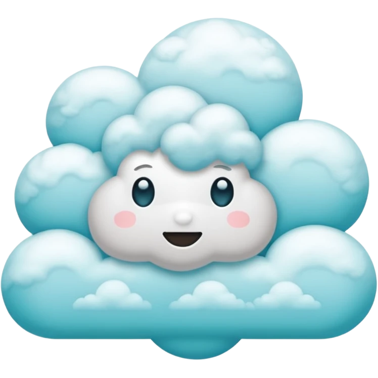 núvem japonesas ciano emoji