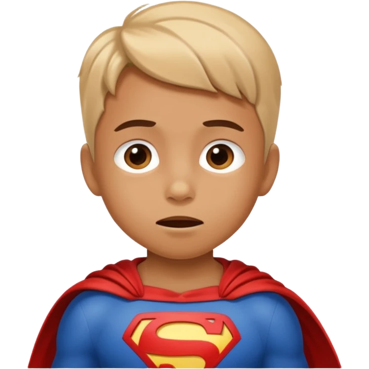 Ein Kind fühlt sich hilflos und beginnt sich wie ein bewunderter Superheld zu verhalten emoji