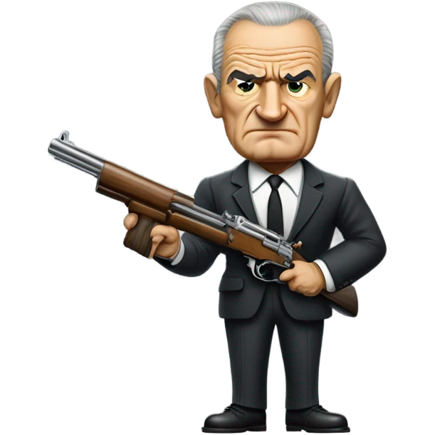 Lyndon B Johnson holding a Tommy gun emoji