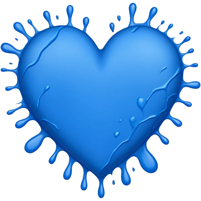 blue heart with a paint splatter emoji