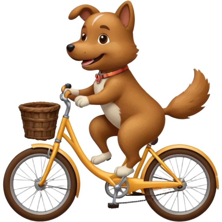 Dog riding a bike emoji