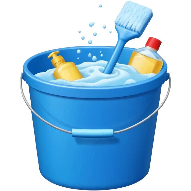 Bucket and cleaning product emoji