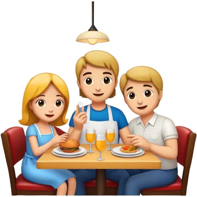 family in the restaurant  emoji