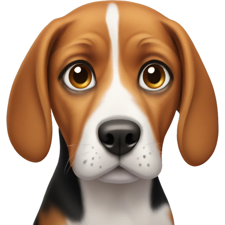 Beagle with puppy dog eyes emoji