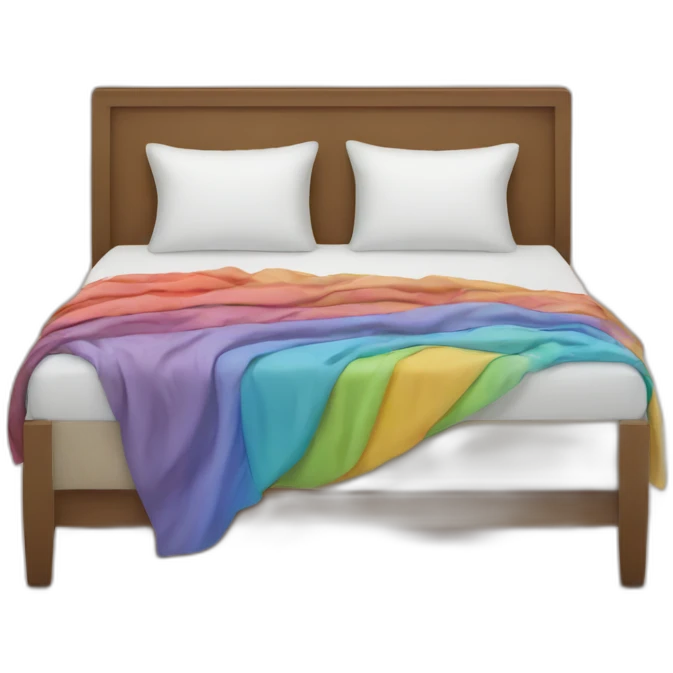 bed with multicolored sheets emoji