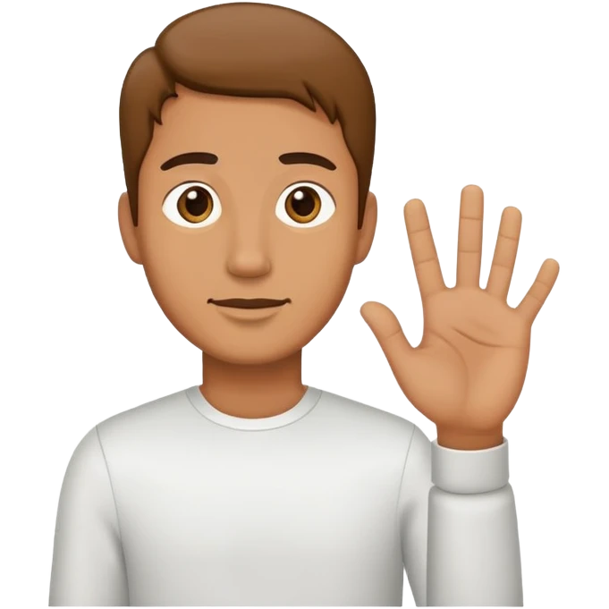 Man holding hand up emoji