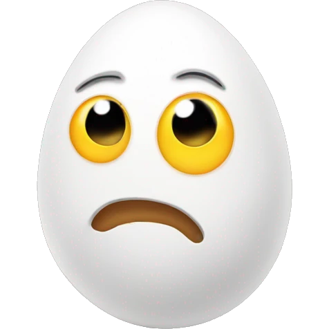 Egg with eyes and mouth emoji