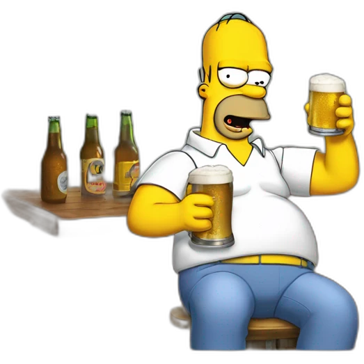 Homer Simpson drinking beer emoji