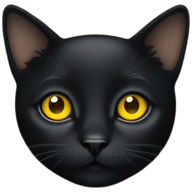 Cute Black cat with yellow eyes  emoji
