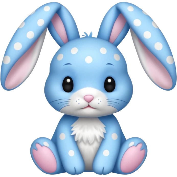 A blue bunnny with polka dots emoji
