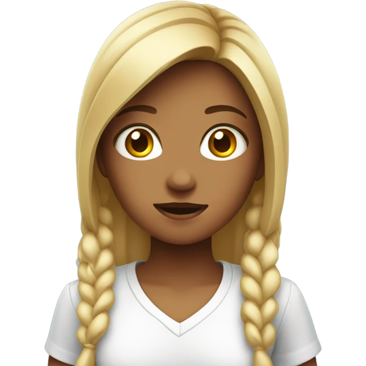 Girl in white shirt portrait emoji