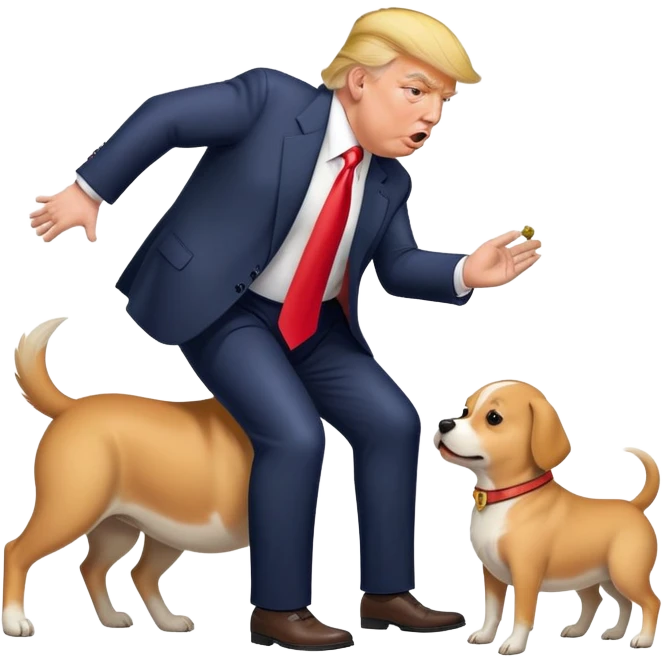 Trump farting on a dog emoji