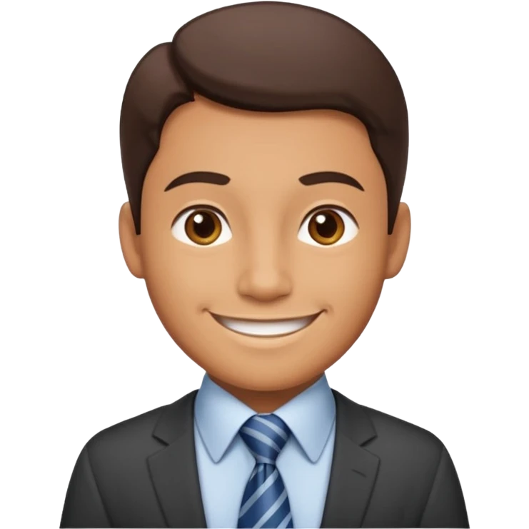 30s male office worker wearing tie and shirt with smile emoji