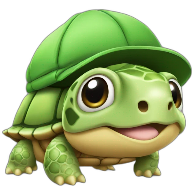 Tortue avec casquette emoji
