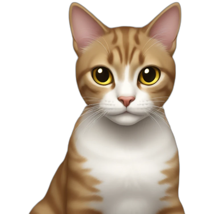 cat female with a whit and chest, female looking, young female, awesome cat emoji