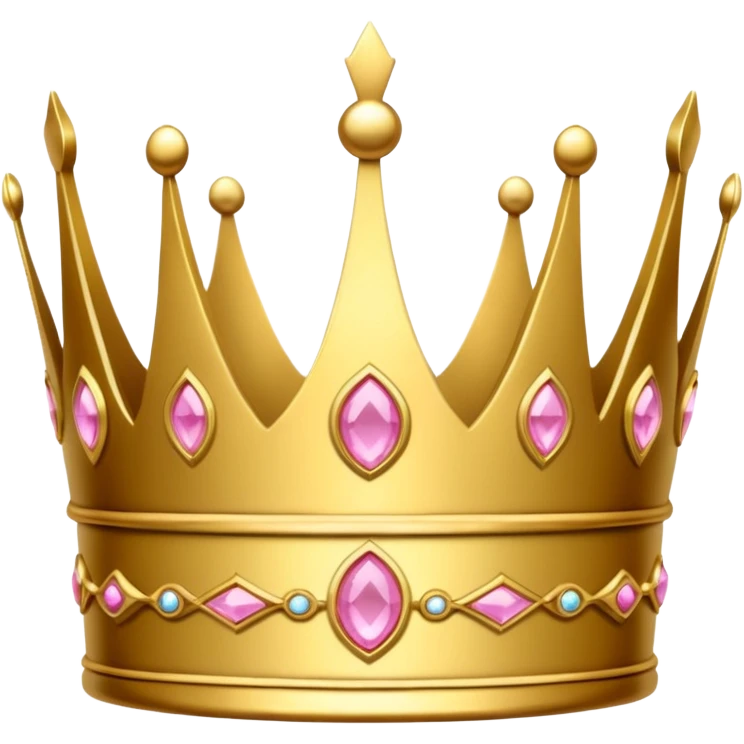 A luxurious golden crown with pink accents and elegant details, featuring a prominent empty space or cutout in the center cause I will write there emoji