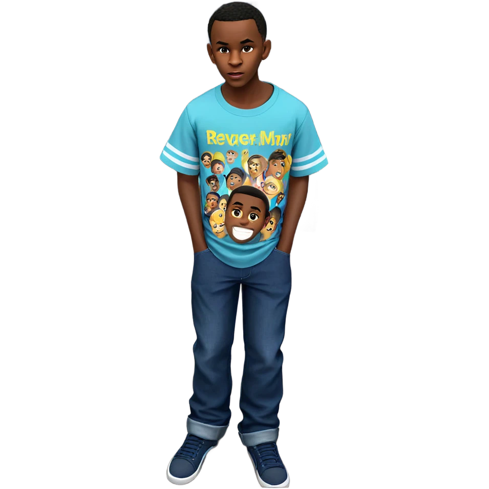 casual dark-skinned male in shirt emoji