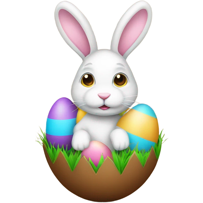 easter egg with a bunny all in Easter theme emoji