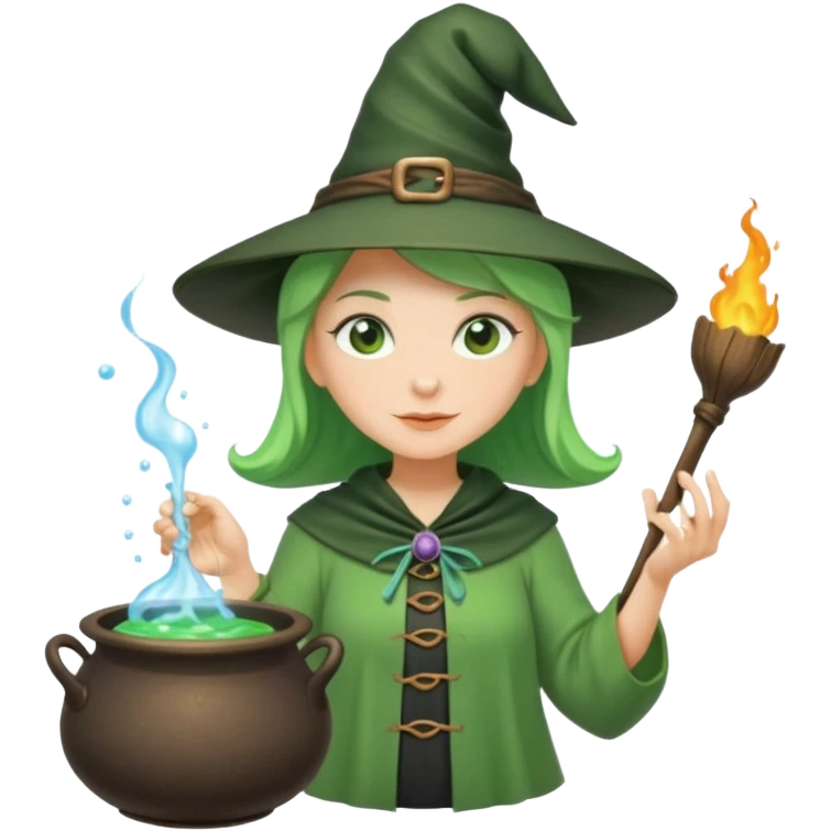 green witch cooking potion emoji