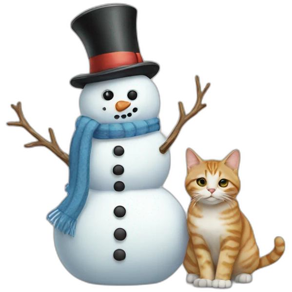 snowman on a cat emoji