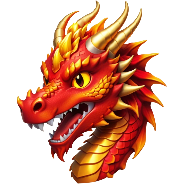 Cinematic Comical Fierce Fire Dragon Portrait Emoji, Head tilted dramatically with an exaggeratedly amused expression, featuring a striking, flame-draped body with bold, blazing scales in intense red and molten gold, and eyes twinkling with fiery mischief; rendered with vivid, lifelike textures and dynamic, flickering shadows, high shine, dramatic yet playful, styled with an air of cheeky volcanic mischief, soft glowing outline, capturing the essence of a spirited and over‐the‐top inferno that looks ready to burst into a cascade of playful embers! emoji