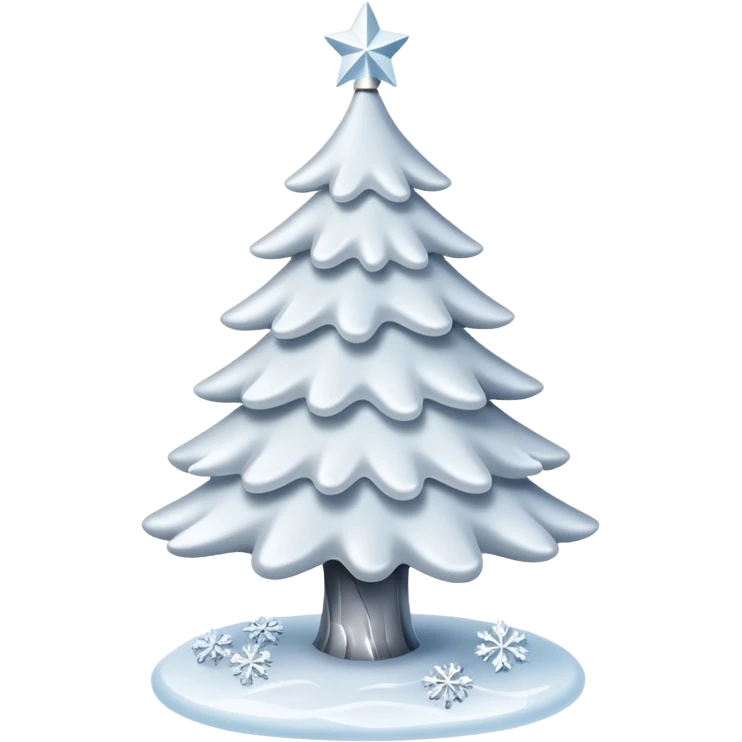White christmas tree with cold theme emoji