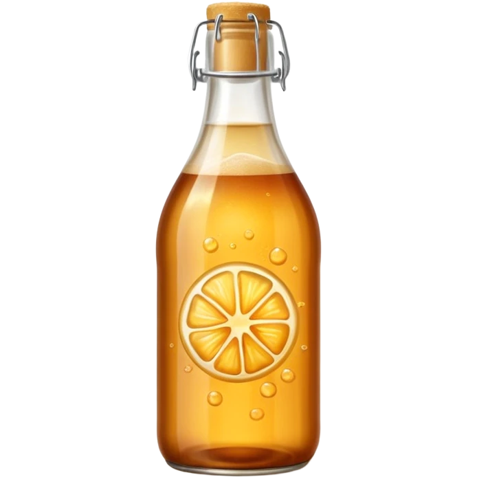 amber fizzy kombucha in glass bottle emoji