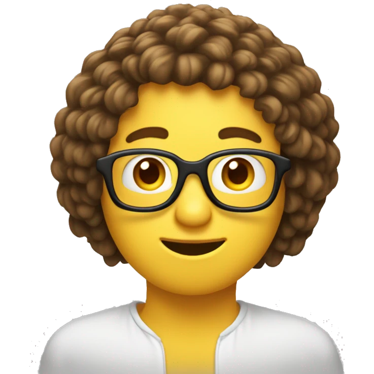 une banane avec des cheveux bruns bouclés emoji