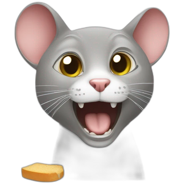 Chat qui mange une souris emoji