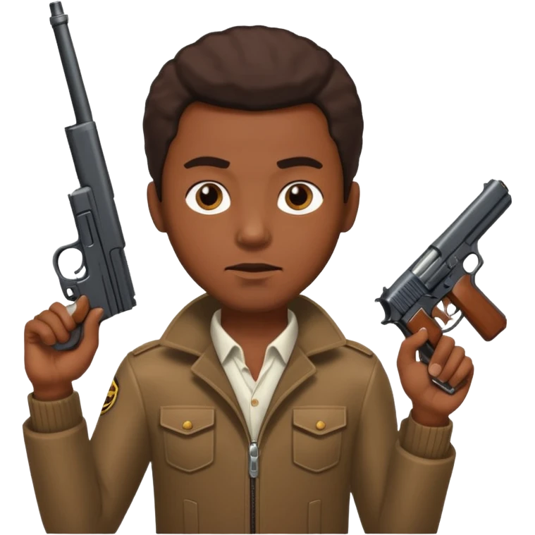 Black guy gun pointed at him emoji