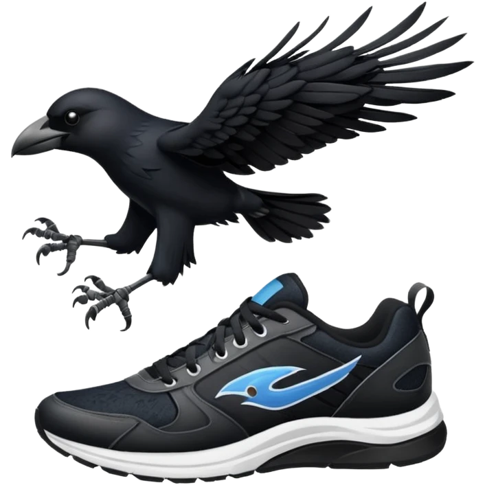 Crows with running shoes emoji