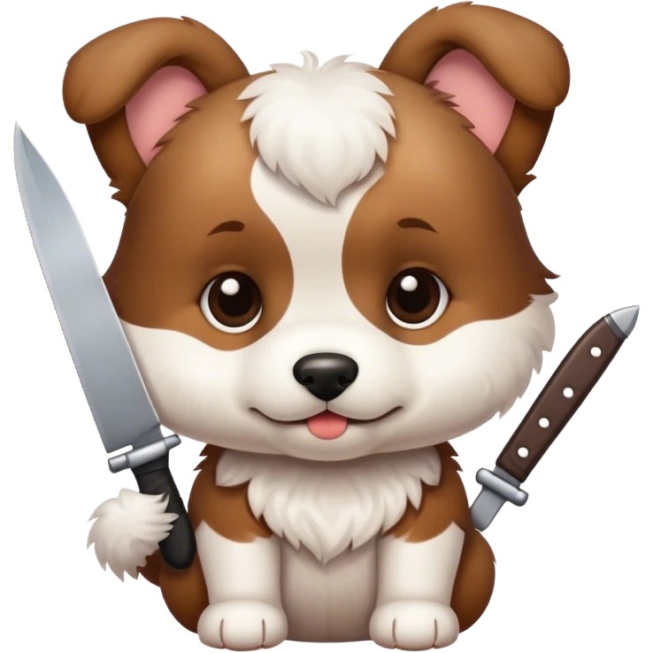 Puppy with a knife emoji