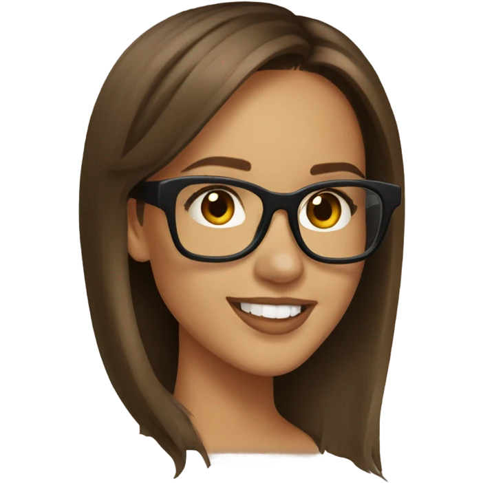 Jessica alba with glasses and brown hair  emoji