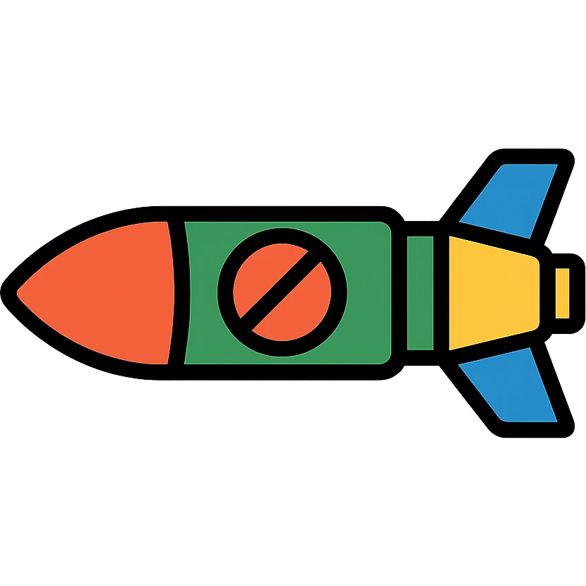 colored icon of an anti-tank missile emoji
