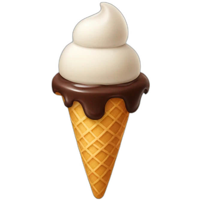 Ice cream with chocolate  emoji
