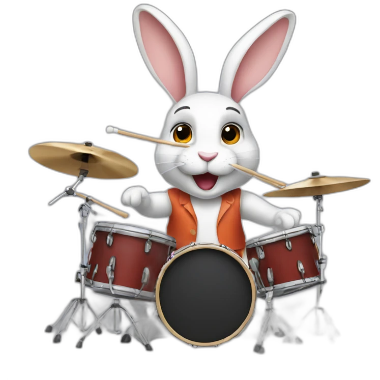 rabbit playing drums emoji
