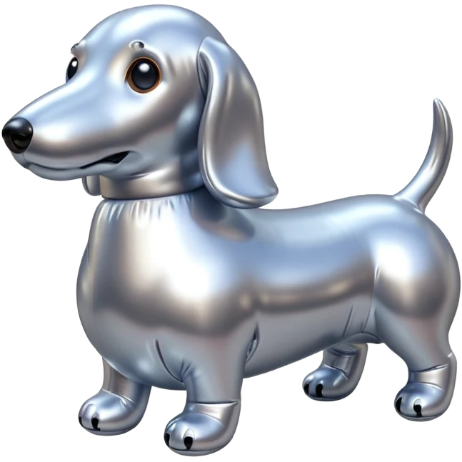   jeff koons style inflatable dashound dog ghost emoji
