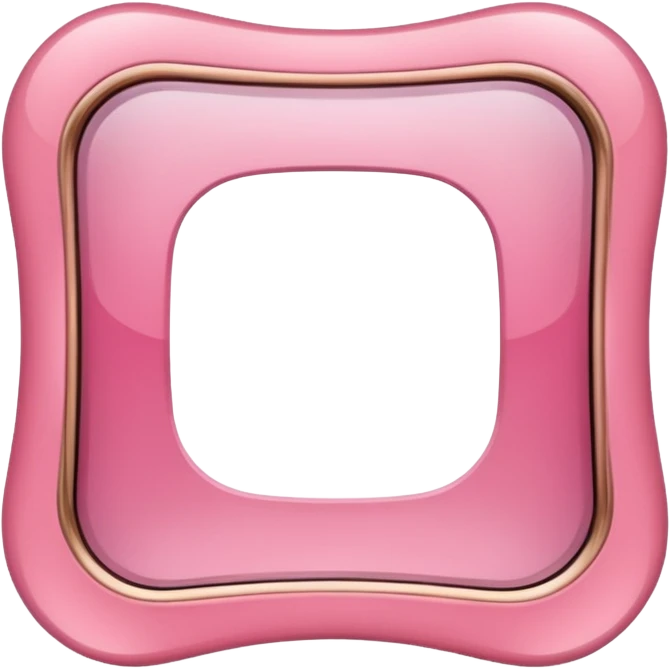 glossy curved frames, rose pink emoji