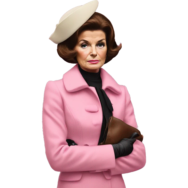 Jackie Kennedy day of assasination in pink suit emoji