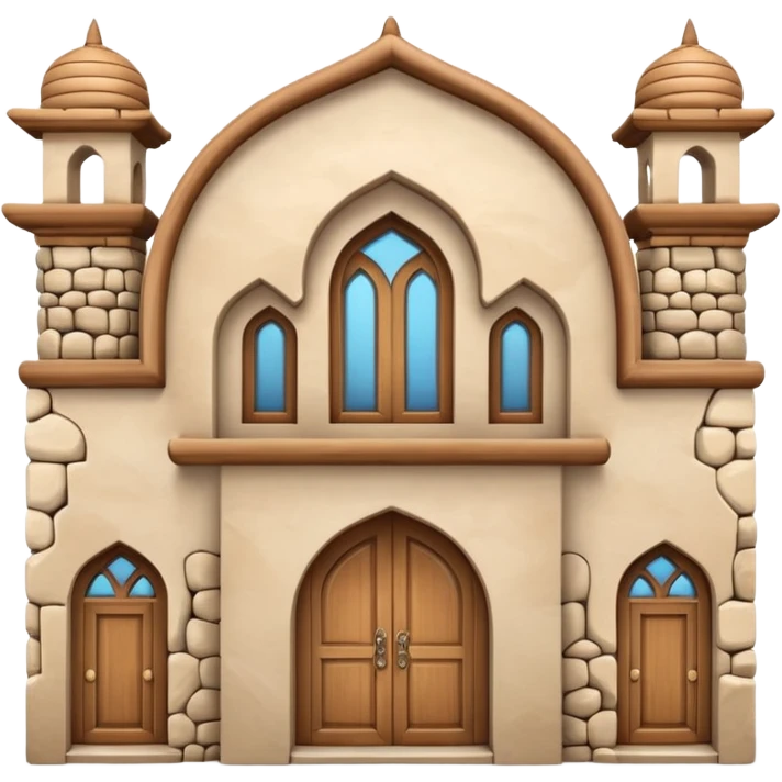 3D Apple-style emoji of a full traditional Turkish han building, showing the entire stone structure with arches, wooden doors, and windows. Rounded, glossy, smooth, soft shadows, white background.








 emoji